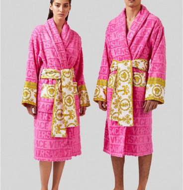 versace bathrobe pink